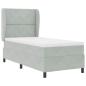Preview: Boxspringbett mit Kopfteil Hellgrau 200 x 100 cm Samt