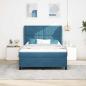 Preview: Boxspringbett mit Kopfteil Dunkelblau 190 x 140 cm Samt