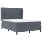 Preview: Boxspringbett mit Kopfteil Dunkelgrau 200 x 140 cm Samt