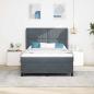 Preview: ARDEBO.de - Boxspringbett mit Kopfteil Dunkelgrau 200 x 160 cm Samt
