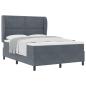 Preview: Boxspringbett mit Kopfteil Dunkelgrau 200 x 160 cm Samt