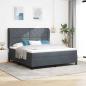Preview: ARDEBO.de - Boxspringbett mit Kopfteil Dunkelgrau 200 x 180 cm Samt