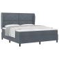 Preview: Boxspringbett mit Kopfteil Dunkelgrau 200 x 180 cm Samt