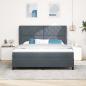 Preview: Boxspringbett mit Kopfteil Dunkelgrau 200 x 180 cm Samt