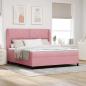 Preview: ARDEBO.de - Boxspringbett mit Kopfteil Rosa 200 x 180 cm Samt