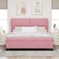 Preview: Boxspringbett mit Kopfteil Rosa 200 x 180 cm Samt