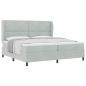 Preview: Boxspringbett mit Kopfteil Hellgrau 200 x 200 cm Samt