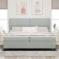 Preview: Boxspringbett mit Kopfteil Hellgrau 200 x 200 cm Samt