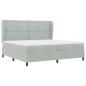 Preview: Boxspringbett mit Kopfteil Hellgrau 200 x 200 cm Samt