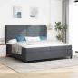 Preview: ARDEBO.de - Boxspringbett mit Kopfteil Dunkelgrau 200 x 200 cm Samt