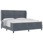 Preview: Boxspringbett mit Kopfteil Dunkelgrau 200 x 200 cm Samt