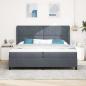 Preview: Boxspringbett mit Kopfteil Dunkelgrau 200 x 200 cm Samt