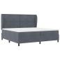 Preview: Boxspringbett mit Kopfteil Dunkelgrau 200 x 200 cm Samt