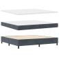 Preview: Boxspringbett mit Kopfteil Dunkelgrau 200 x 200 cm Samt