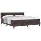 Preview: ARDEBO.de - Boxspringbett mit Kopfteil Dunkelbraun 200 x 180 cm Stoff