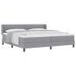Preview: Boxspringbett mit Kopfteil Hellgrau 200 x 200 cm Stoff