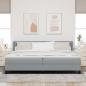Preview: Boxspringbett mit Kopfteil Hellgrau 200 x 200 cm Stoff