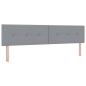 Preview: Boxspringbett mit Kopfteil Hellgrau 200 x 200 cm Stoff