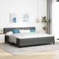 Preview: ARDEBO.de - Boxspringbett mit Kopfteil Dunkelgrau 200 x 200 cm Stoff