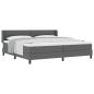 Preview: Boxspringbett mit Kopfteil Dunkelgrau 200 x 200 cm Stoff