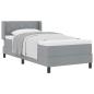 Preview: Boxspringbett mit Kopfteil Hellgrau 200 x 100 cm Stoff