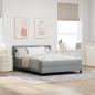 Preview: ARDEBO.de - Boxspringbett mit Kopfteil Hellgrau 190 x 140 cm Stoff