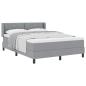 Preview: Boxspringbett mit Kopfteil Hellgrau 190 x 140 cm Stoff