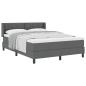 Preview: Boxspringbett mit Kopfteil Dunkelgrau 200 x 160 cm Stoff