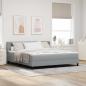 Preview: ARDEBO.de - Boxspringbett mit Kopfteil Hellgrau 200 x 180 cm Stoff