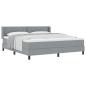 Preview: Boxspringbett mit Kopfteil Hellgrau 200 x 180 cm Stoff