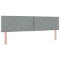 Preview: Boxspringbett mit Kopfteil Hellgrau 200 x 180 cm Stoff