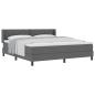 Preview: Boxspringbett mit Kissen Dunkelgrau 200 x 180 cm Stoff