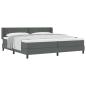 Preview: Boxspringbett mit Kopfteil Dunkelgrau 200 x 200 cm Stoff