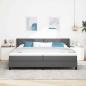 Preview: Boxspringbett mit Kopfteil Dunkelgrau 200 x 200 cm Stoff