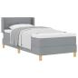 Preview: Boxspringbett mit Kopfteil Hellgrau 200 x 80 cm Stoff