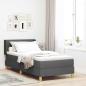 Preview: ARDEBO.de - Boxspringbett mit Kopfteil Dunkelgrau 200 x 100 cm Stoff