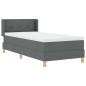 Preview: Boxspringbett mit Kopfteil Dunkelgrau 200 x 100 cm Stoff