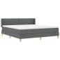 Preview: Boxspringbett mit Kopfteil Dunkelgrau 200 x 180 cm Stoff