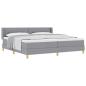 Preview: Boxspringbett mit Kopfteil Hellgrau 200 x 200 cm Stoff