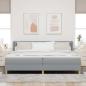 Preview: Boxspringbett mit Kopfteil Hellgrau 200 x 200 cm Stoff