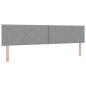 Preview: Boxspringbett mit Kopfteil Hellgrau 200 x 200 cm Stoff