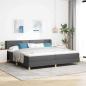 Preview: ARDEBO.de - Boxspringbett mit Kopfteil Dunkelgrau 200 x 200 cm Stoff