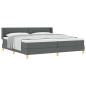Preview: Boxspringbett mit Kopfteil Dunkelgrau 200 x 200 cm Stoff