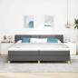 Preview: Boxspringbett mit Kopfteil Dunkelgrau 200 x 200 cm Stoff