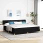 Preview: ARDEBO.de - Boxspringbett mit Kopfteil Schwarz 200 x 200 cm Stoff