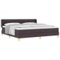 Preview: ARDEBO.de - Boxspringbett mit Kopfteil Dunkelbraun 200 x 200 cm Stoff