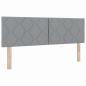 Preview: Boxspringbett mit Kopfteil Hellgrau 200 x 140 cm Stoff