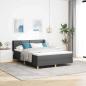 Preview: ARDEBO.de - Boxspringbett mit Kopfteil Dunkelgrau 200 x 140 cm Stoff