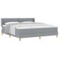 Preview: Boxspringbett mit Kopfteil Hellgrau 200 x 180 cm Stoff
