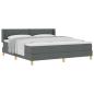 Preview: Boxspringbett mit Kopfteil Dunkelgrau 200 x 180 cm Stoff